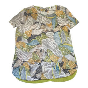 Grifflin Paris Women's Funky Print Back Bow Opening Top Size Medium